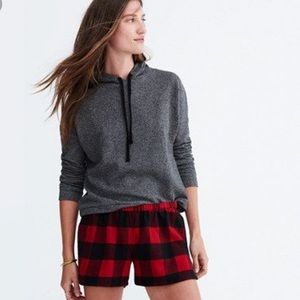 Madewell flannel pajama shorts in buffalo check
